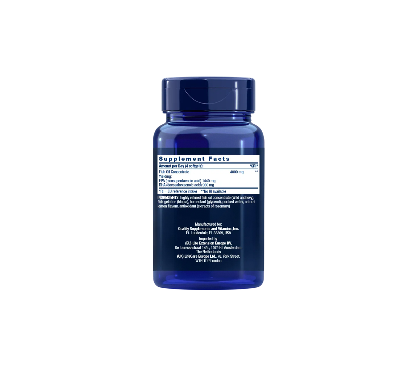 Life Extension Mega EPA/DHA is a foundational omega-3 for heart + brain health & anti-inflammatory, supplement facts